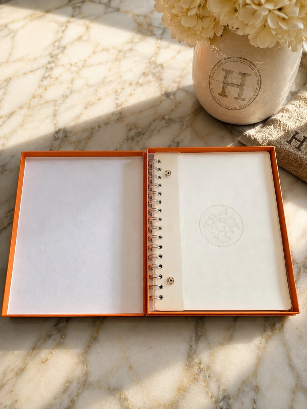 Hermès Spiral Sketchbook Notebook Journal Diary With Hinged box NEW